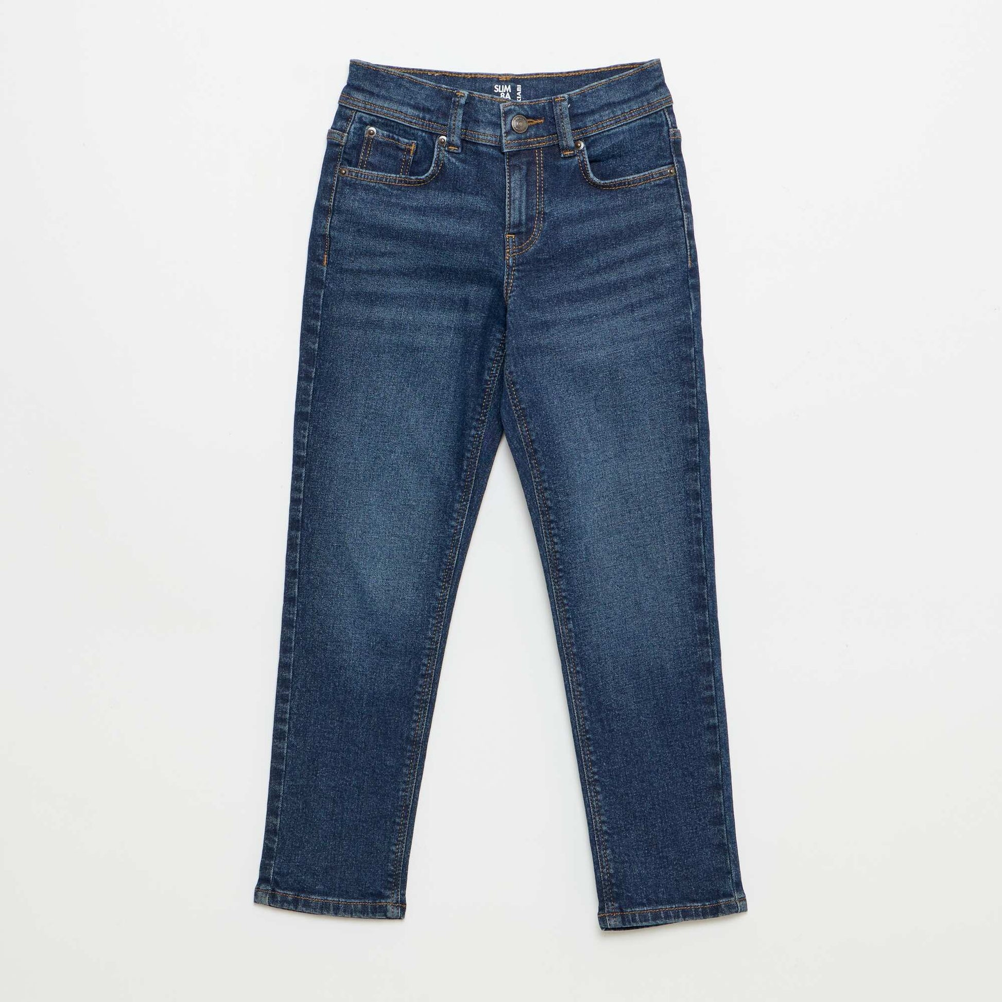 Jean slim avec taille ajustable BLEU