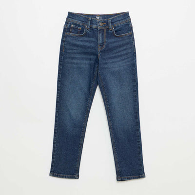 Jean slim avec taille ajustable BLEU