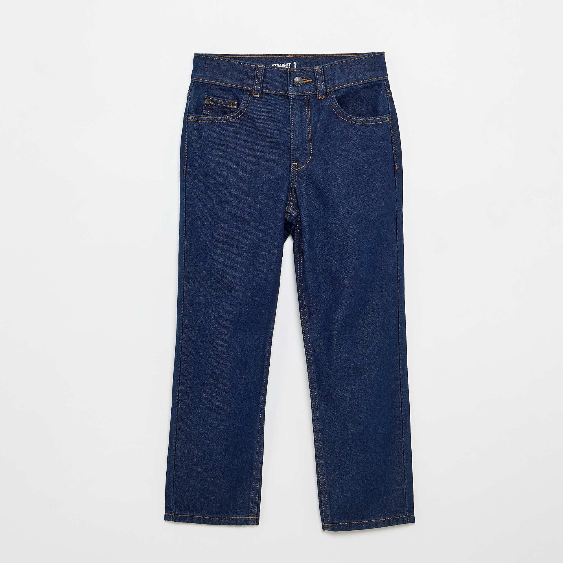 Jean regular à taille haute 5 poches BLEU