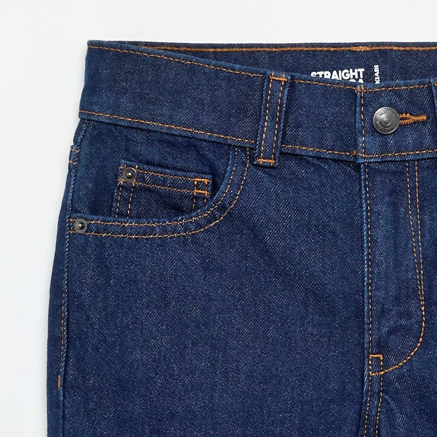 Jean regular à taille haute 5 poches BLEU