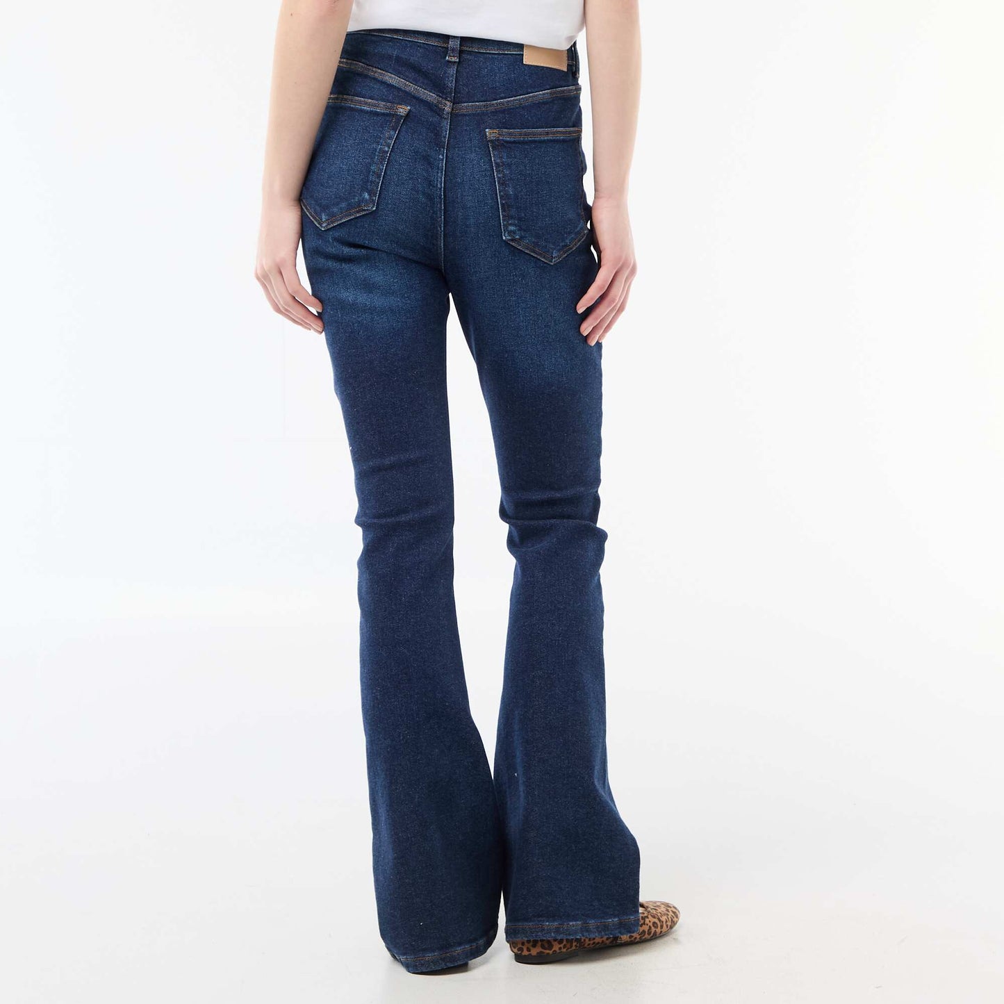 Jean flare taille haute BLEU