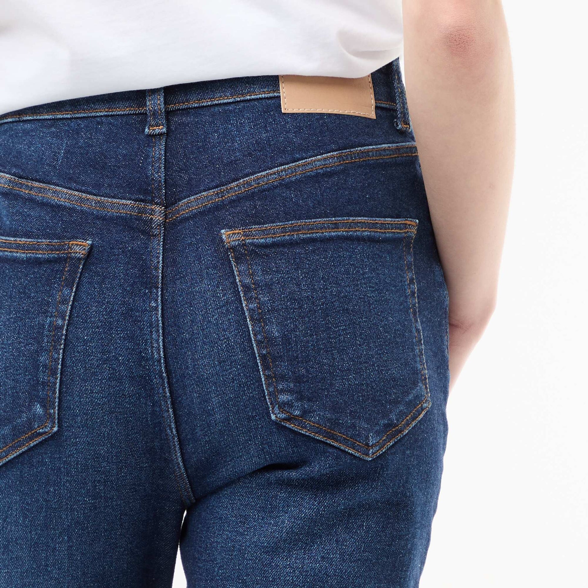 Jean flare taille haute BLEU