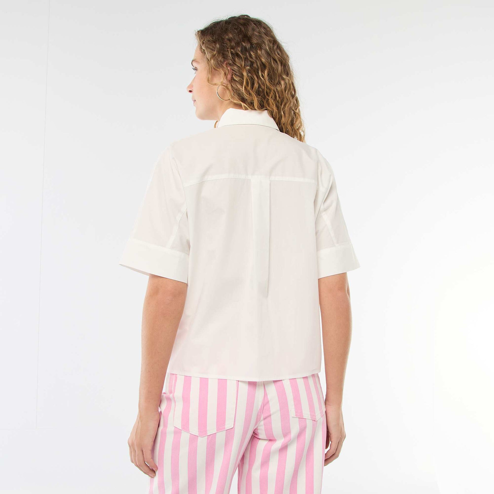 Chemise large à boutons étoiles BLANC
