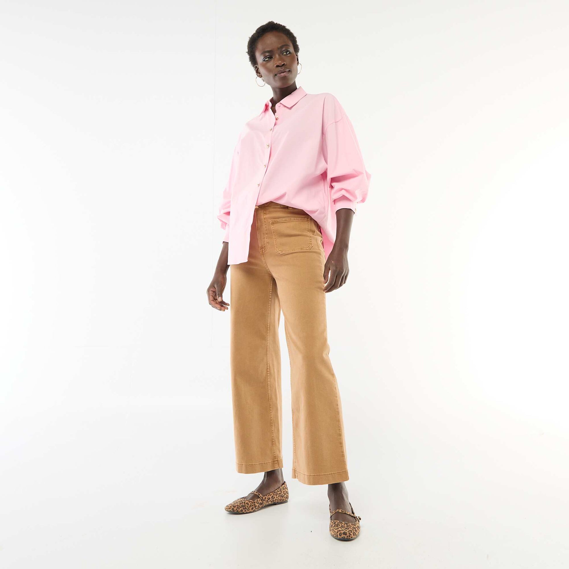Chemise large à boutons coquillages ROSE