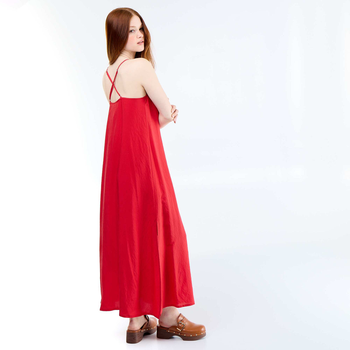 Robe longue fluide ROUGE