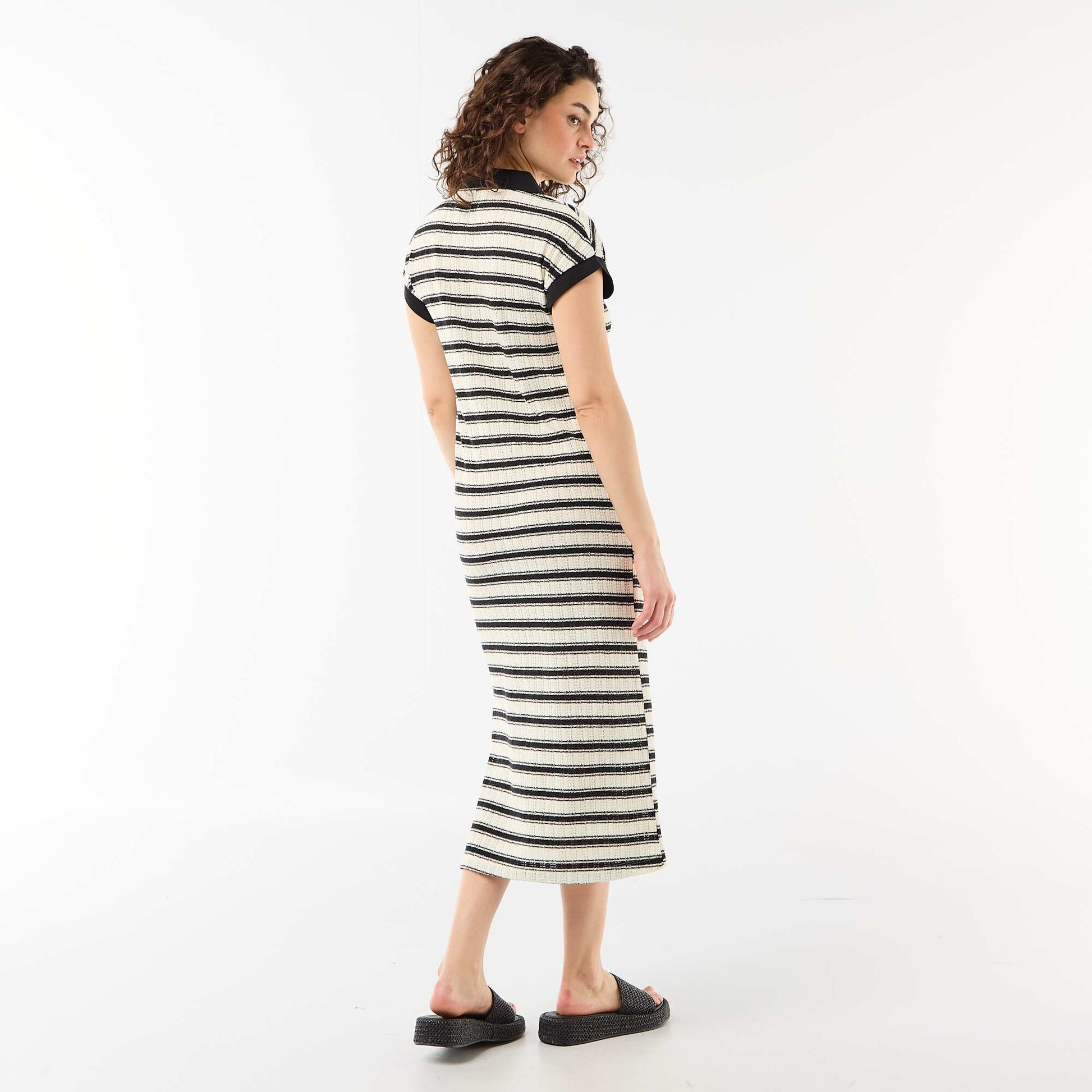 Robe longue col polo NOIR