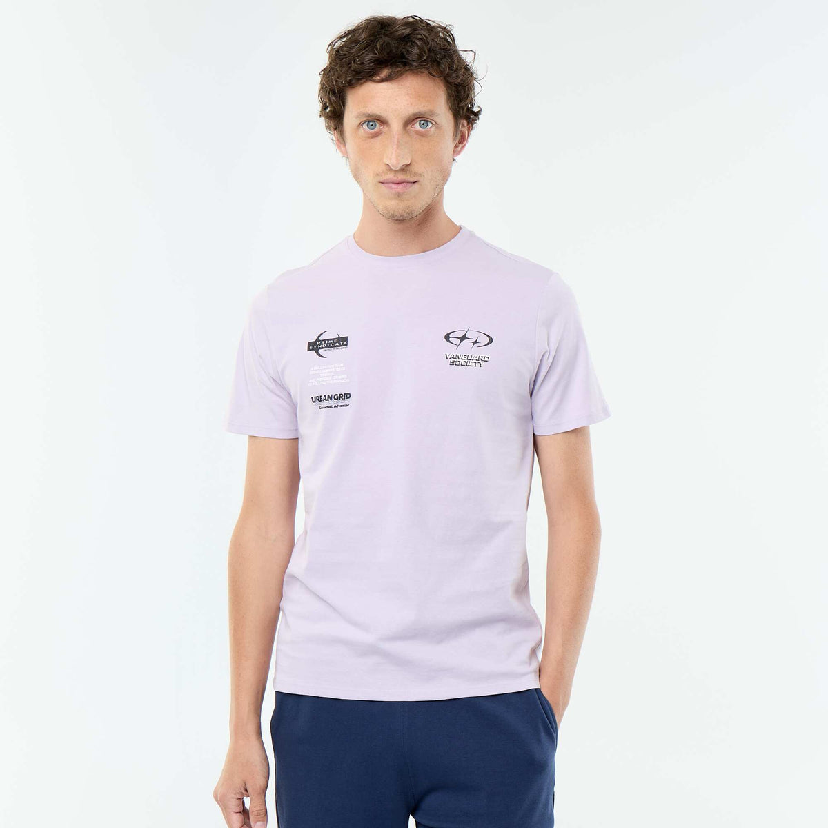 T-shirt imprimé fantaisie à manches courtes VIOLET