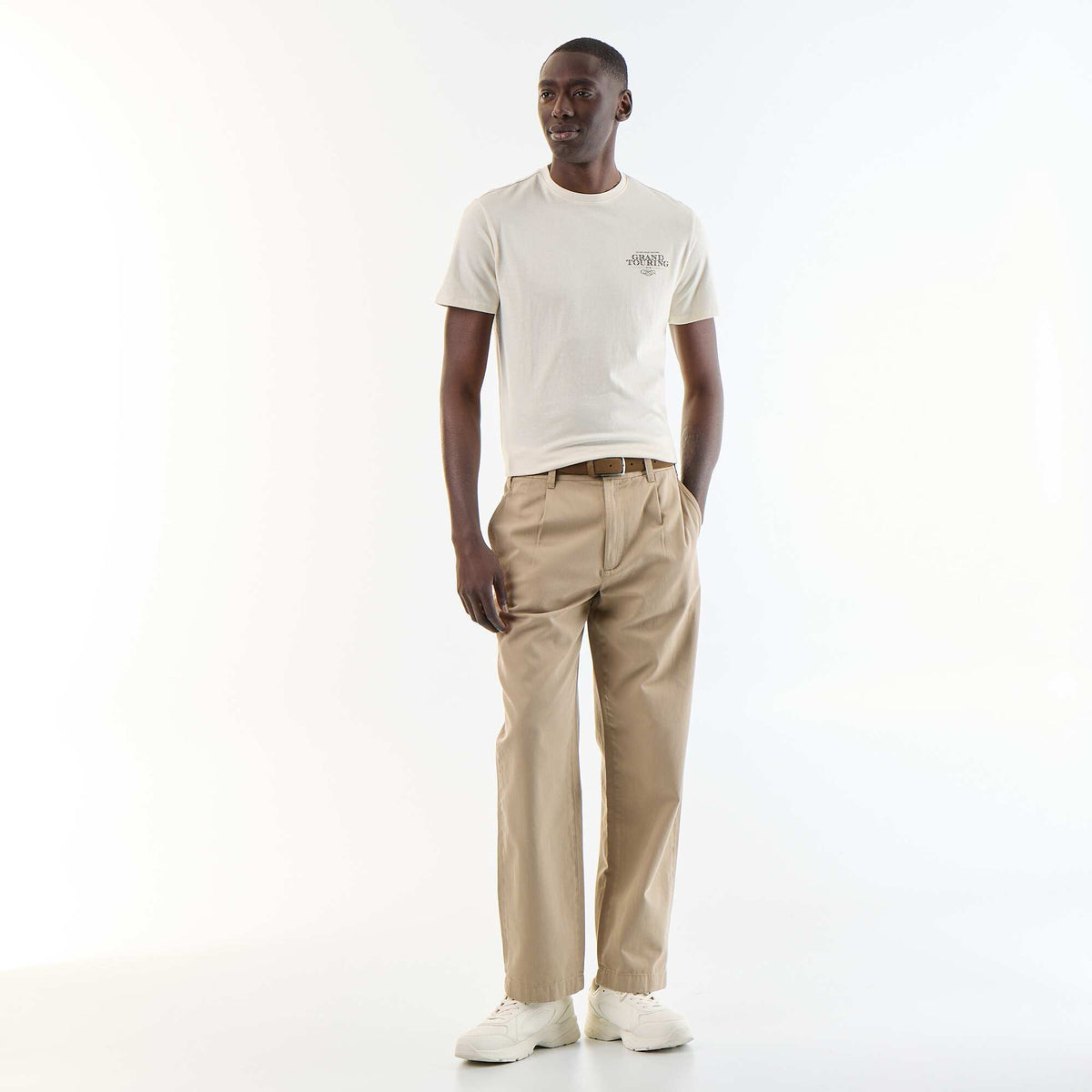 T-shirt imprimé fantaisie à manches courtes BLANC