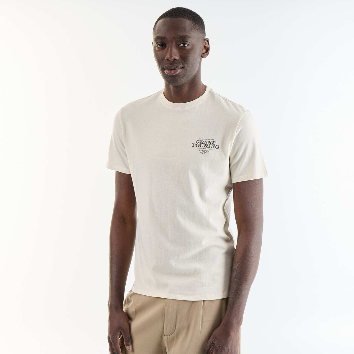 T-shirt imprimé fantaisie à manches courtes BLANC