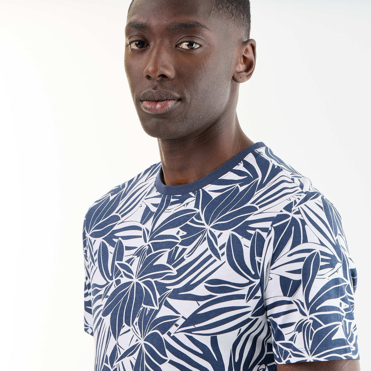 T-shirt imprimé fantaisie à manches courtes BLEU