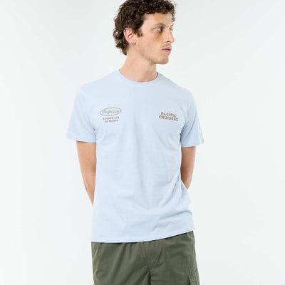 T-shirt imprimé fantaisie à manches courtes BLEU