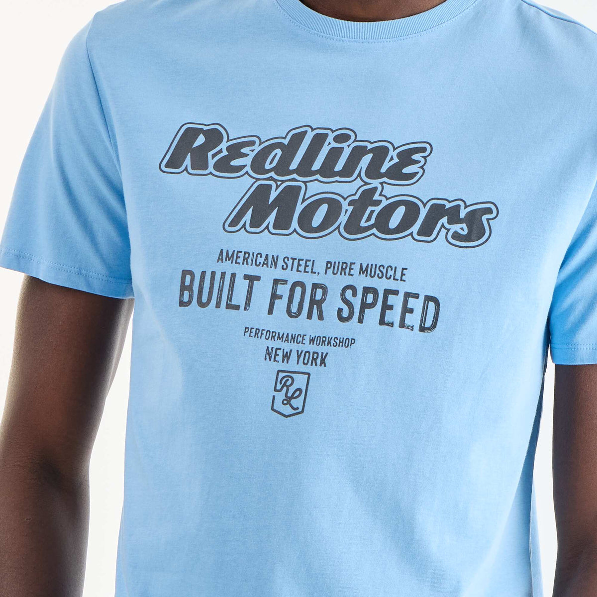 T-shirt imprimé fantaisie à manches courtes BLEU