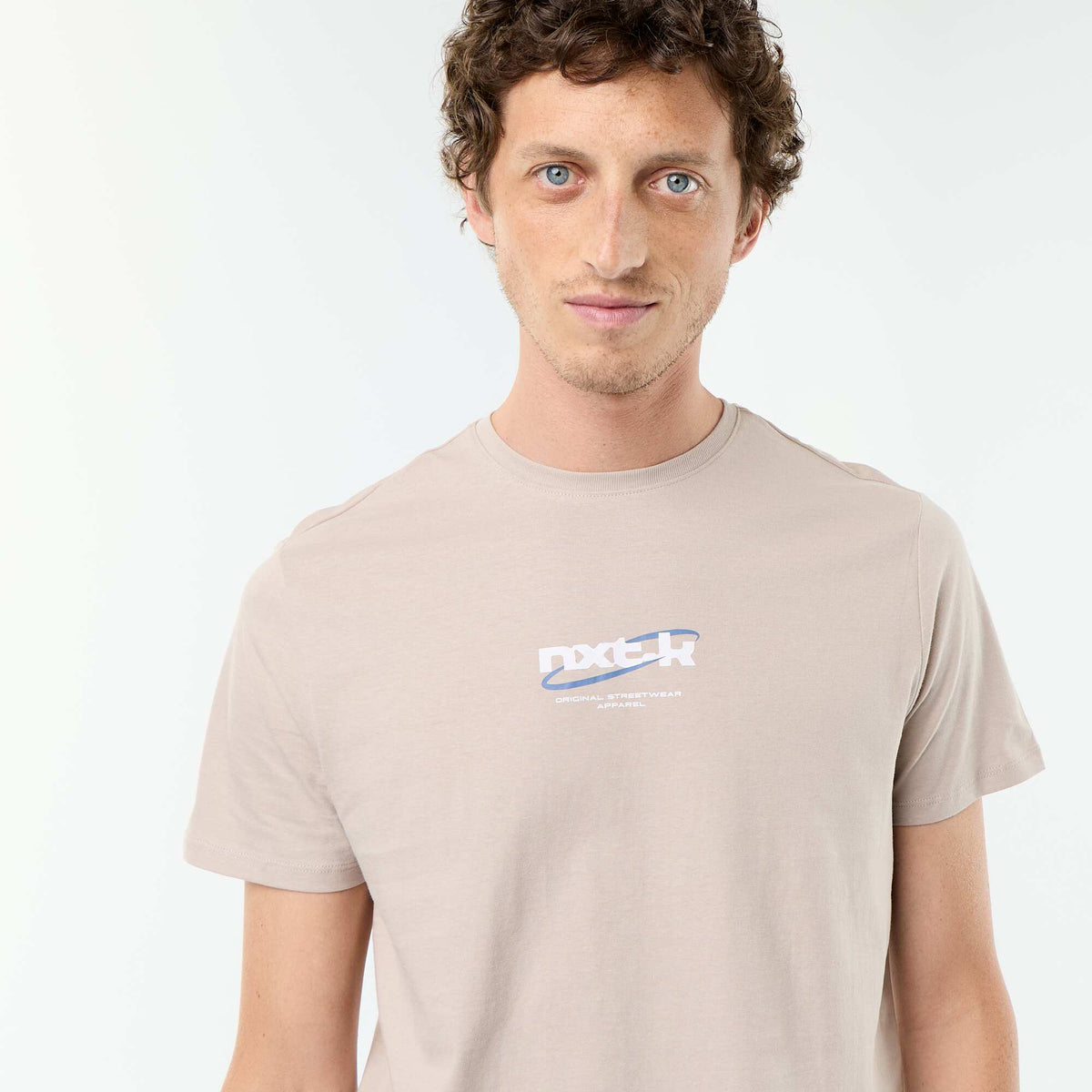 T-shirt imprimé fantaisie à manches courtes BEIGE
