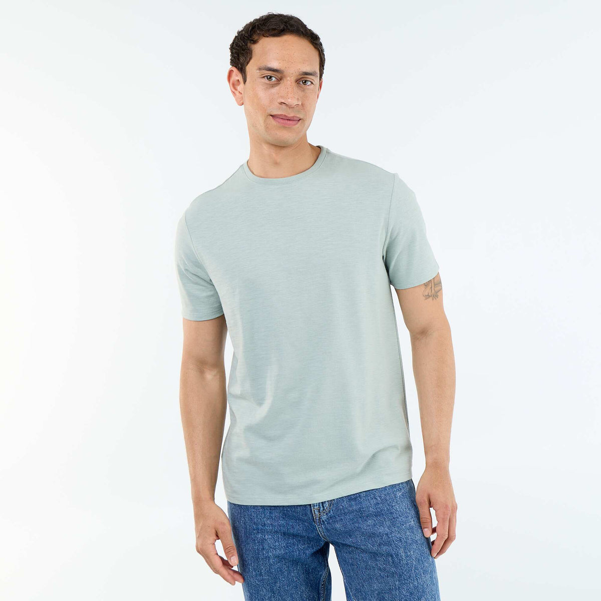 Tee-shirt uni à manches courtes VERT