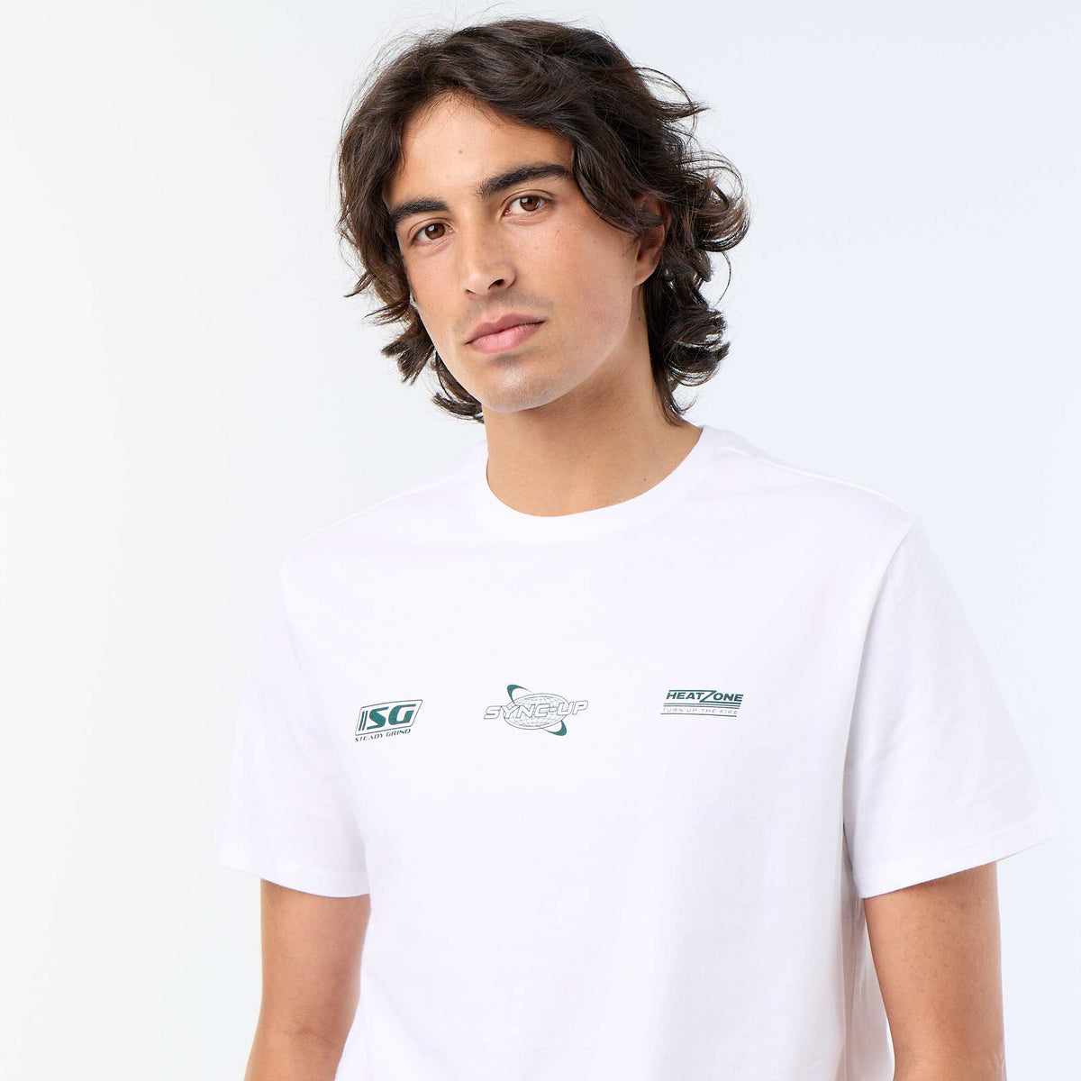 T-shirt à manches courtes imprimé BLANC