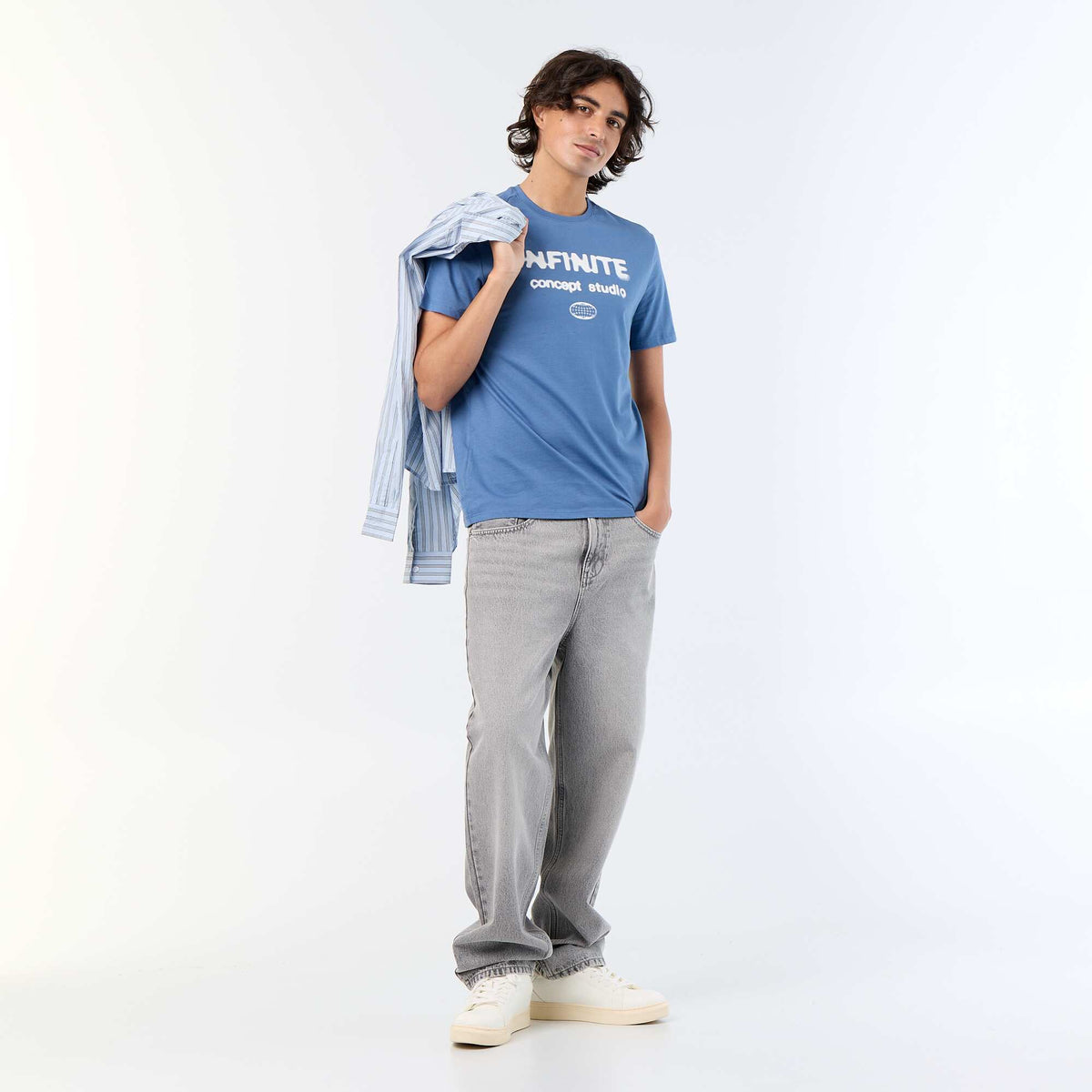 T-shirt à manches courtes imprimé BLEU