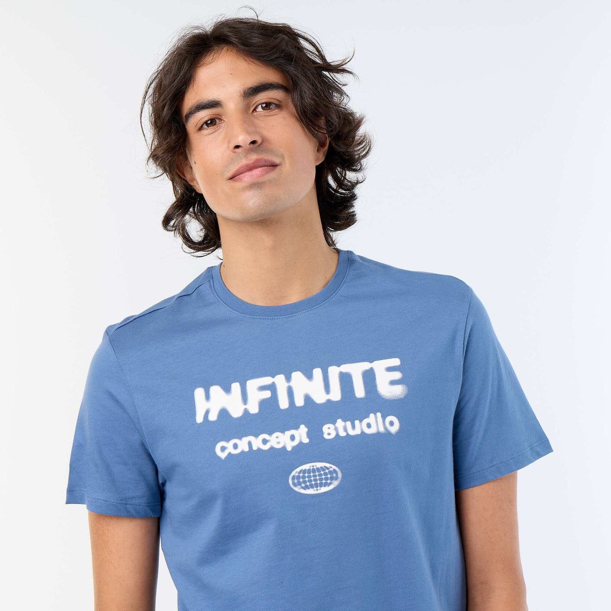 T-shirt à manches courtes imprimé BLEU