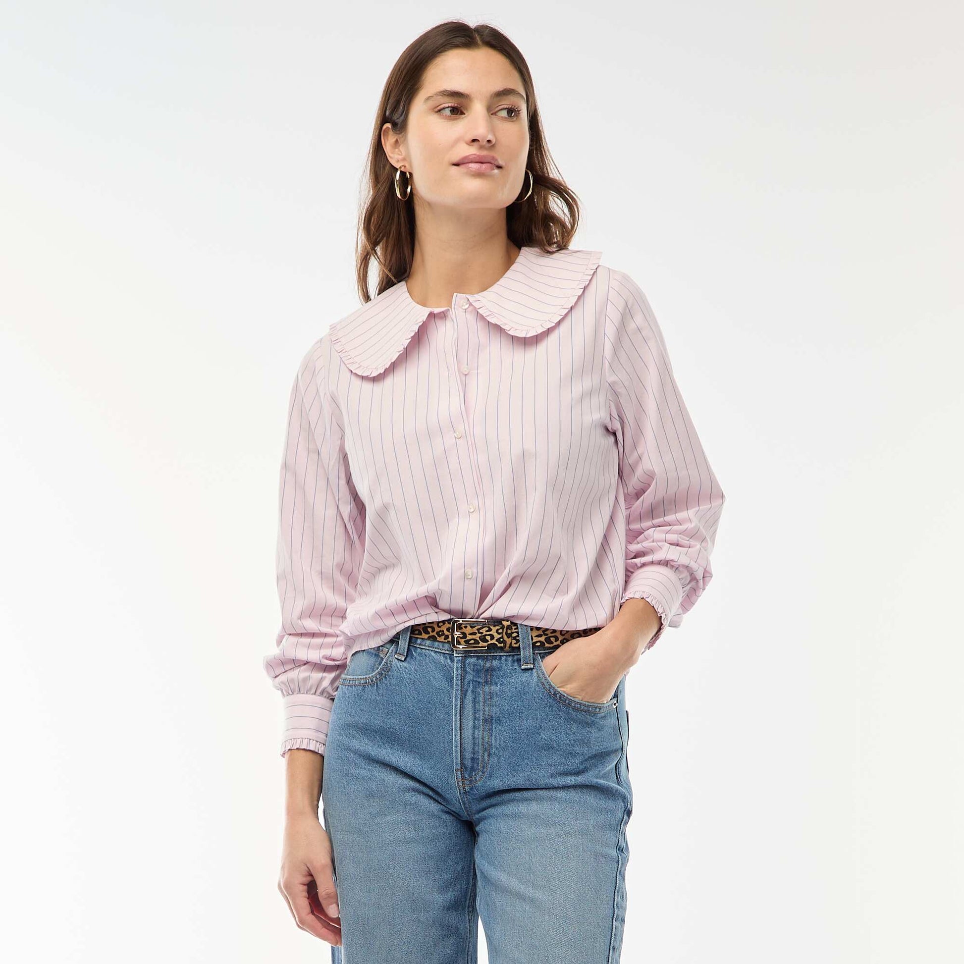 Chemise col claudine ROSE