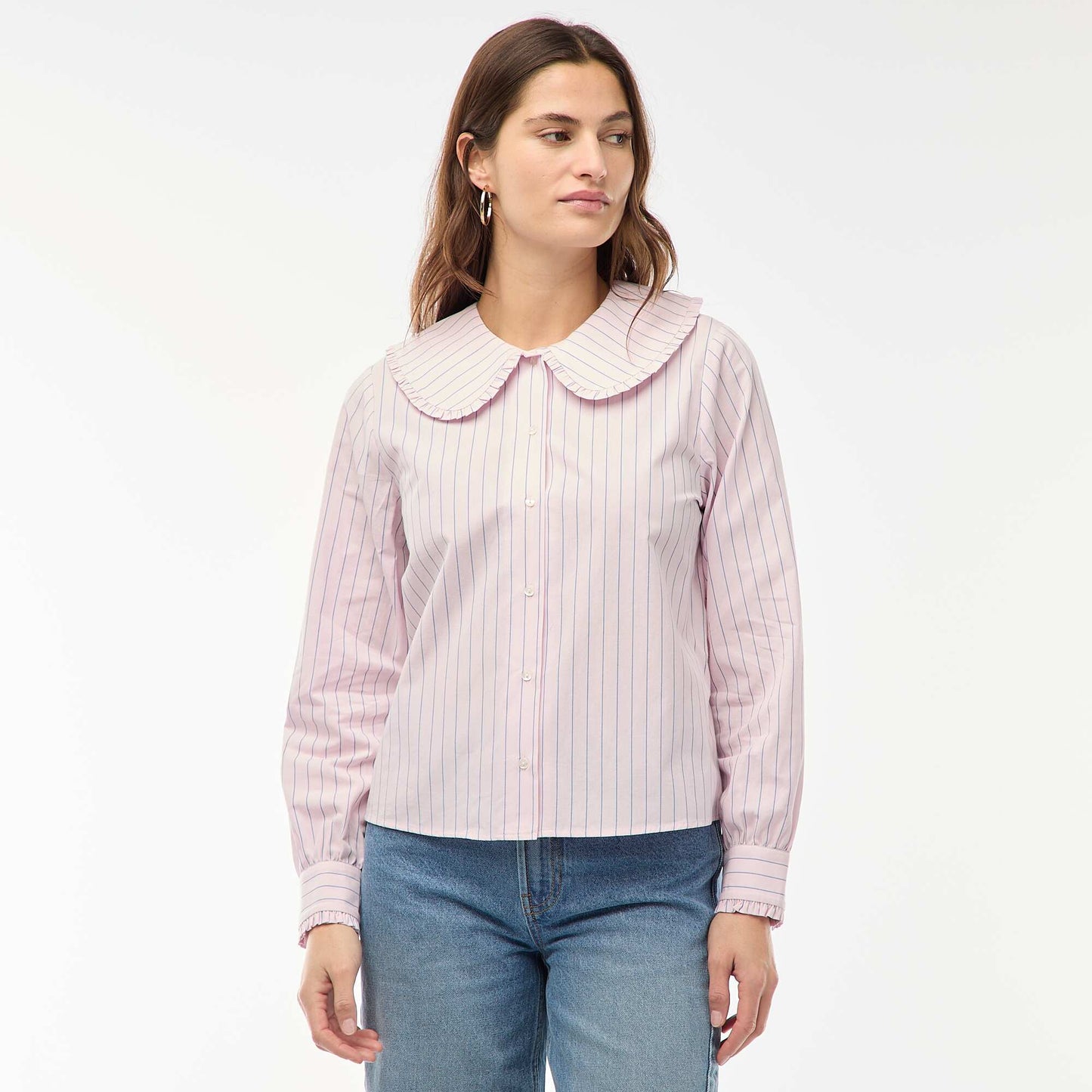 Chemise col claudine ROSE