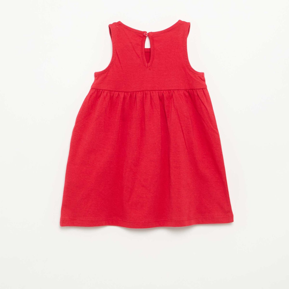 Robe unie sans manches avec nœud fantaisie ROUGE