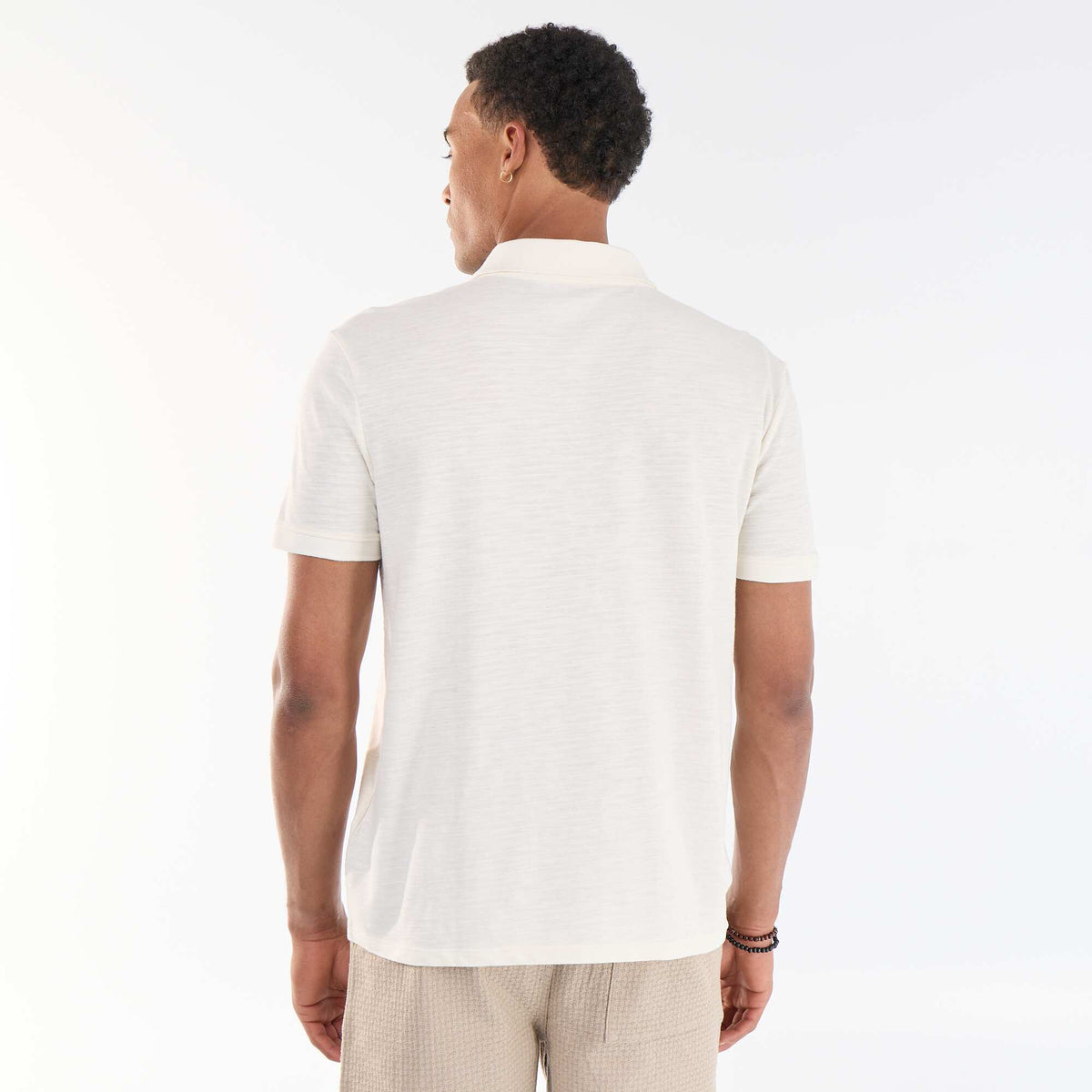 Polo uni à manches courtes BLANC