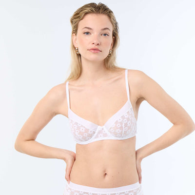 Soutien-gorge corbeille en dentelle BLANC