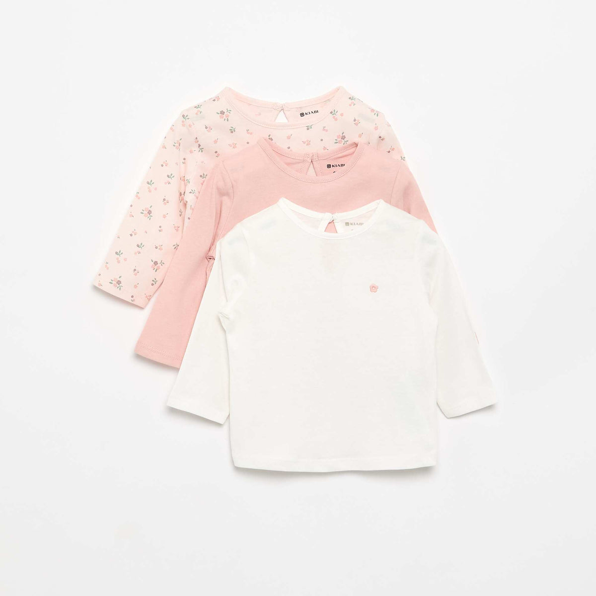 Lot de 3 T-shirts à manches longues ROSE