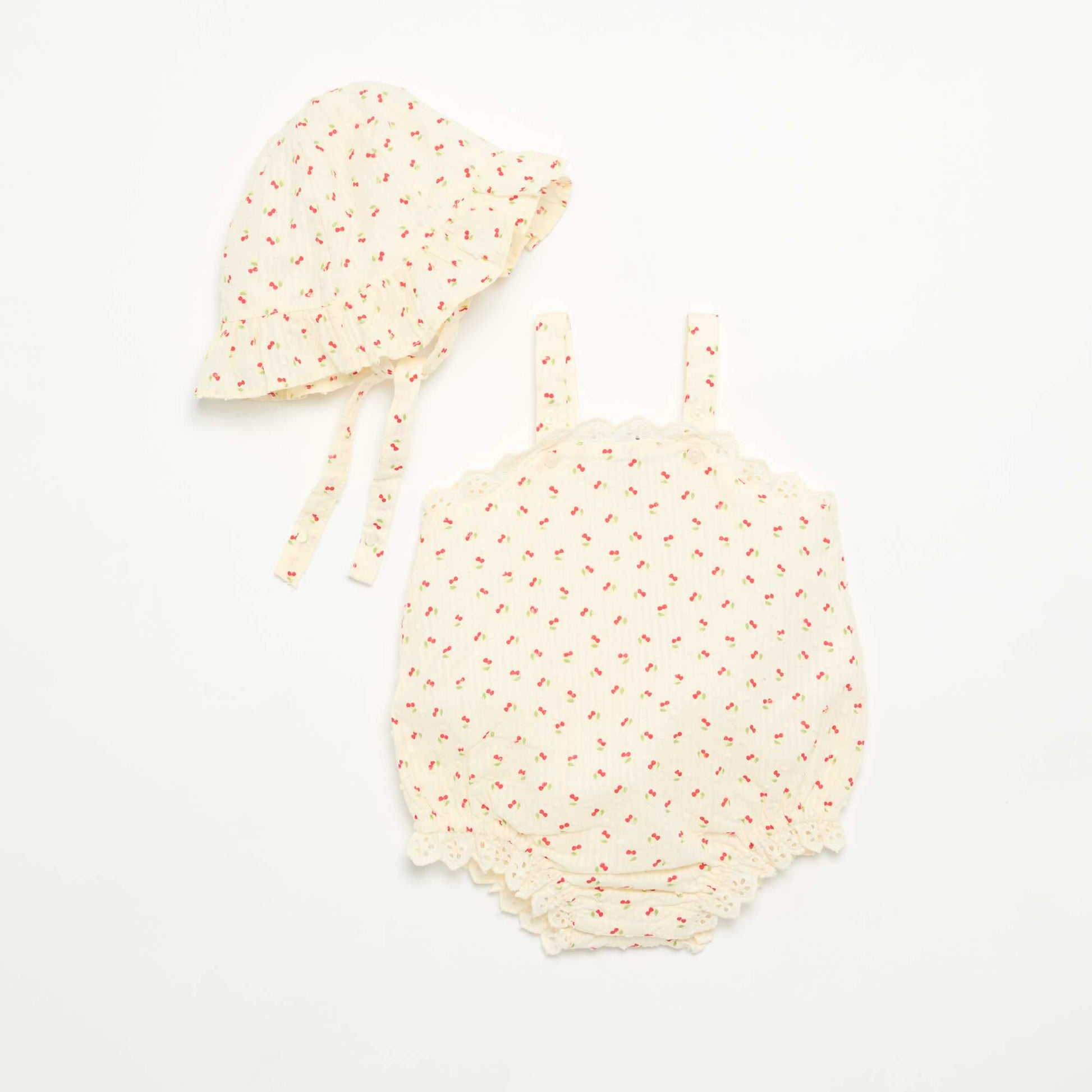 Ensemble 2 pièces - barboteuse + chapeau BEIGE