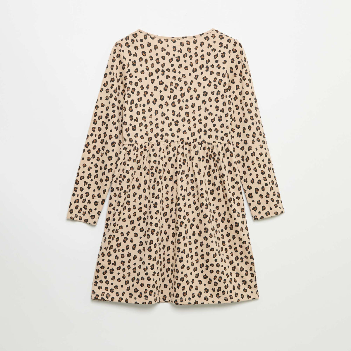 Robe à manches longues en jersey de coton BEIGE