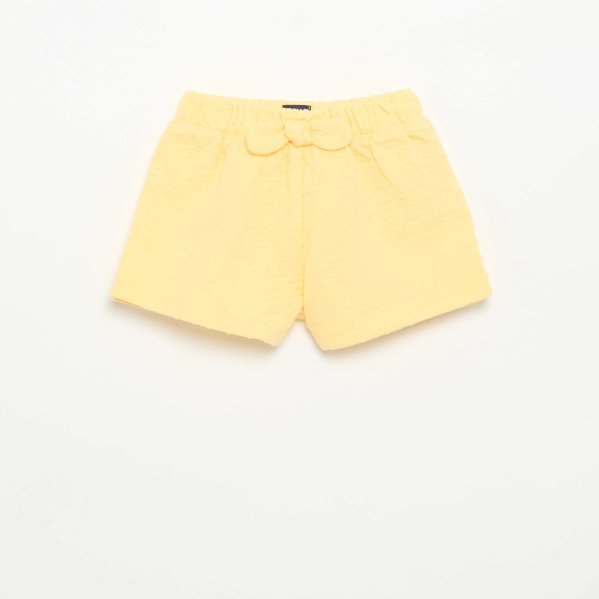 Short en maille jacquard avec nœud JAUNE