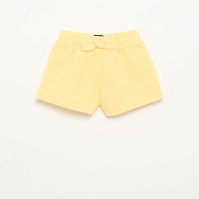 Short en maille jacquard avec nœud JAUNE