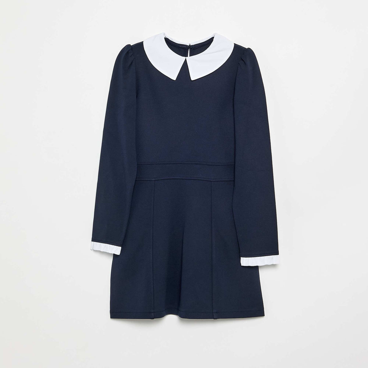 Robe à manches longues et col claudine BLEU