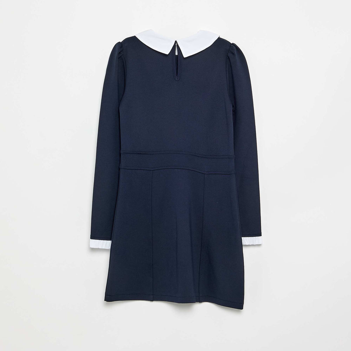 Robe à manches longues et col claudine BLEU