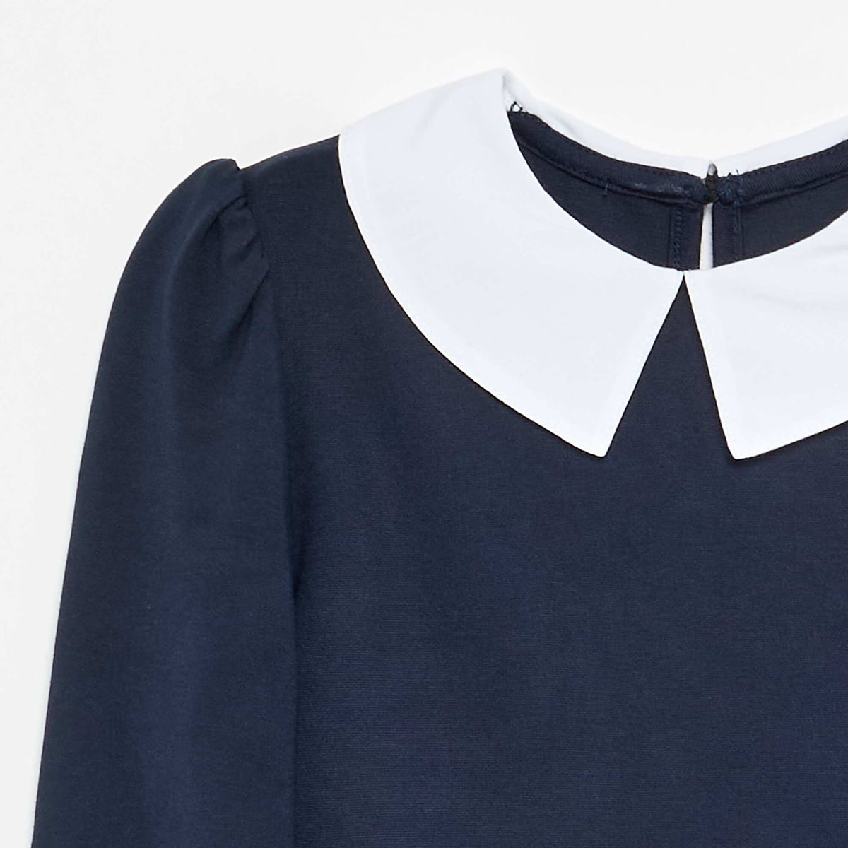 Robe à manches longues et col claudine BLEU