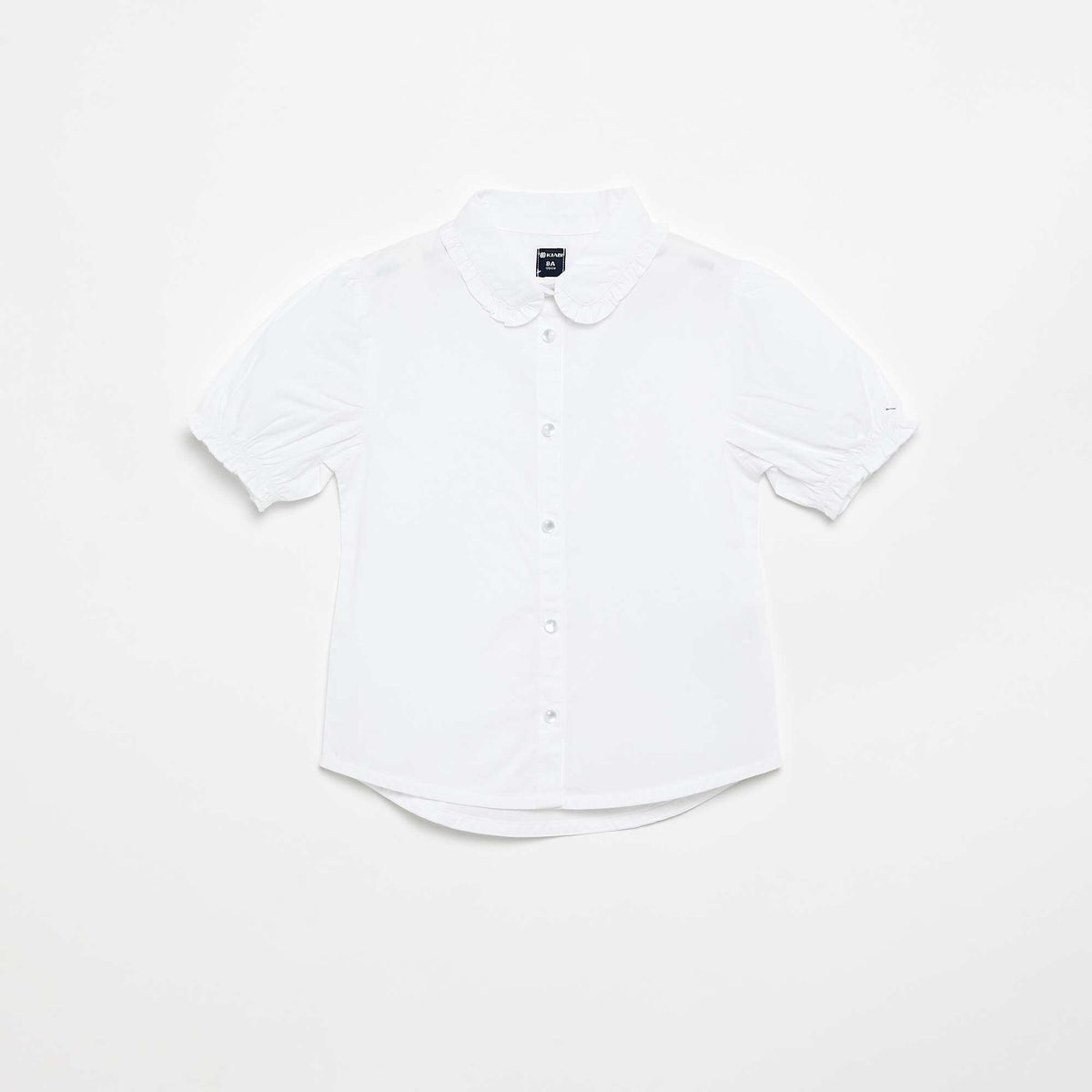 Chemise manches courtes avec col claudine BLANC