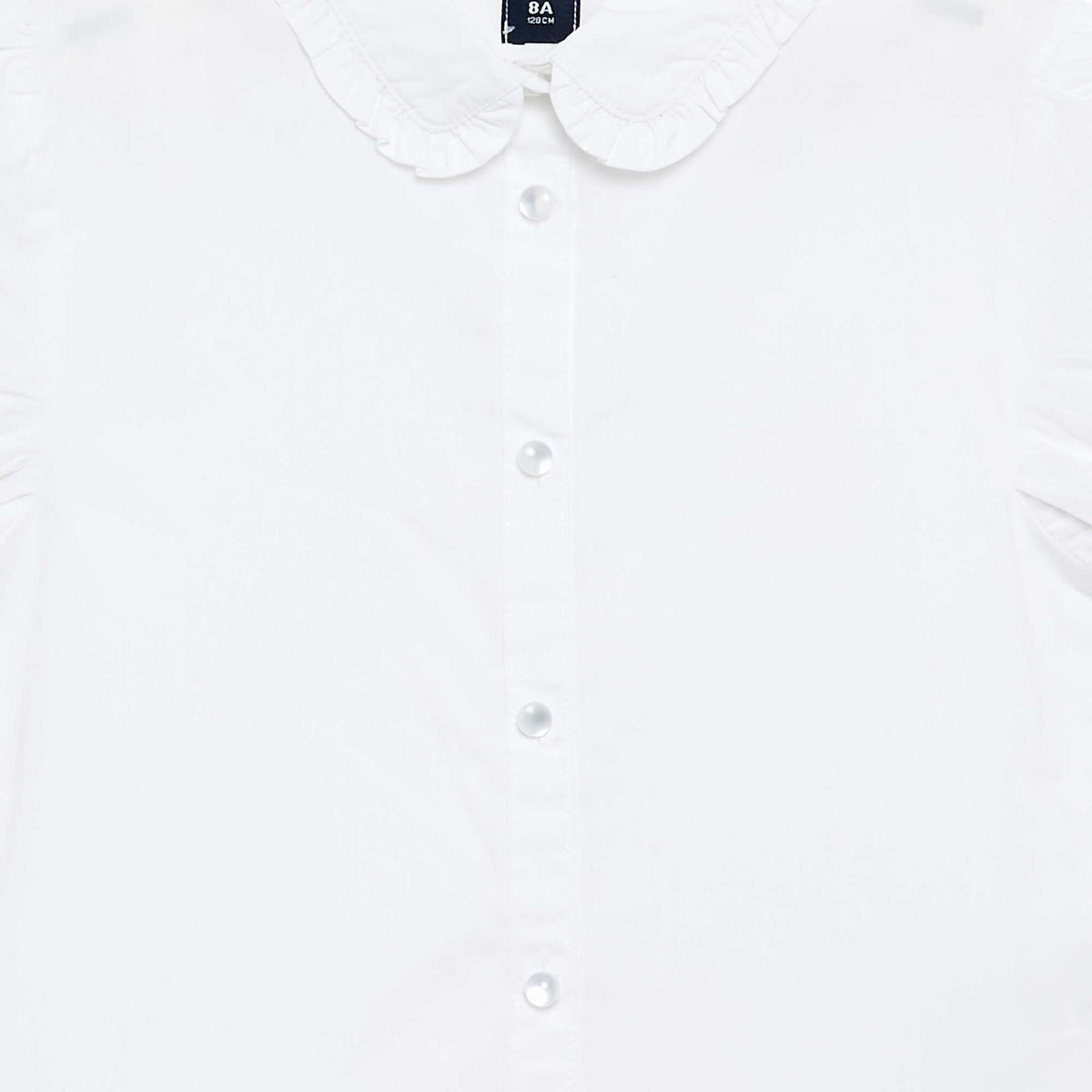 Chemise manches courtes avec col claudine BLANC