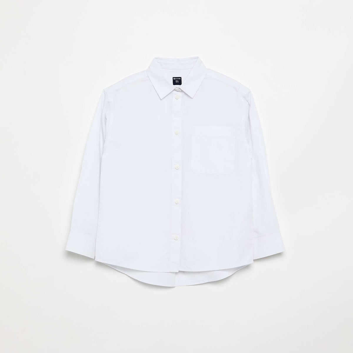 Chemise à manches longues en coton BLANC