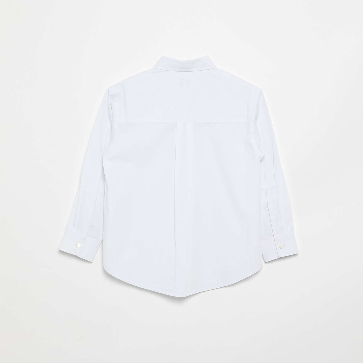 Chemise à manches longues en coton BLANC