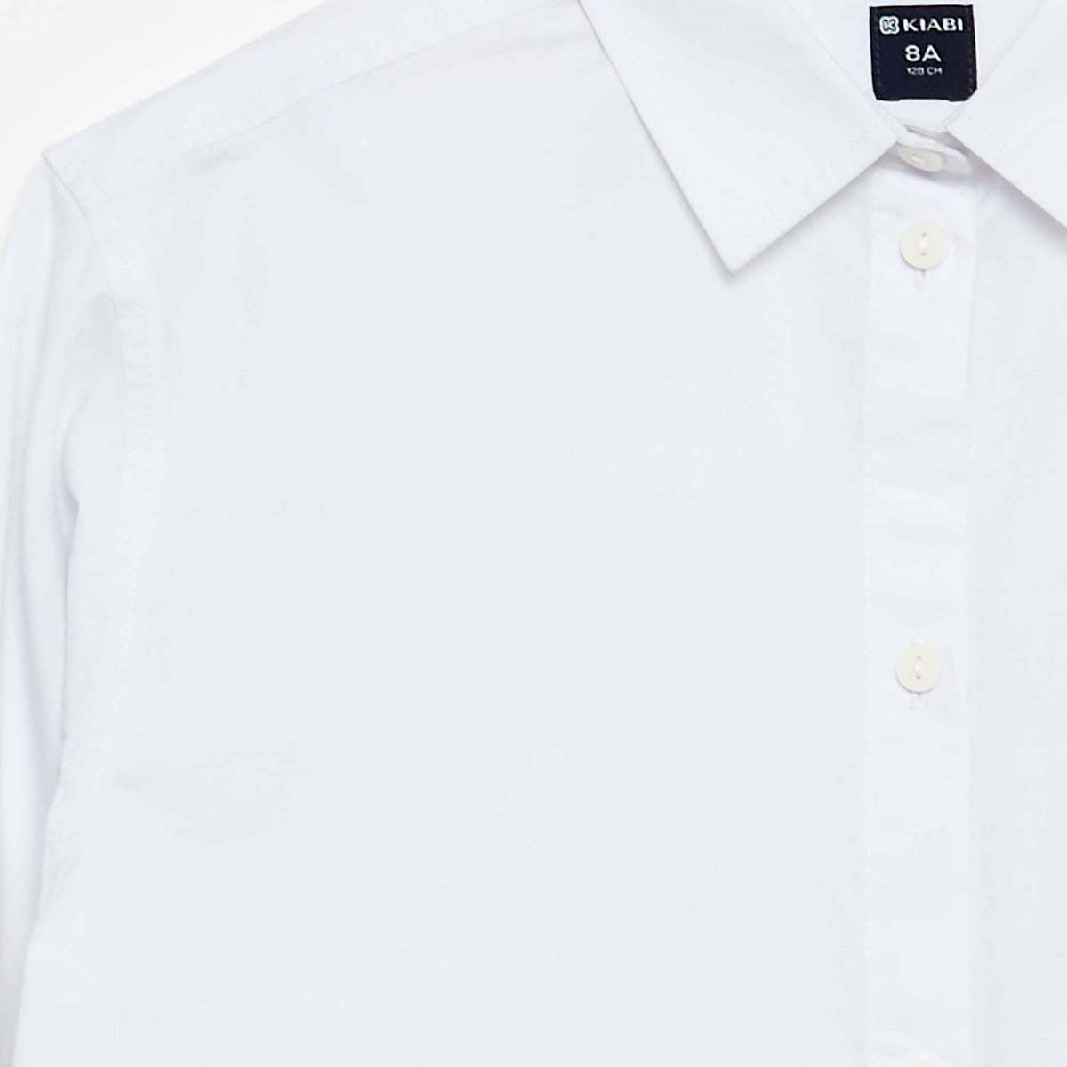 Chemise à manches longues en coton BLANC