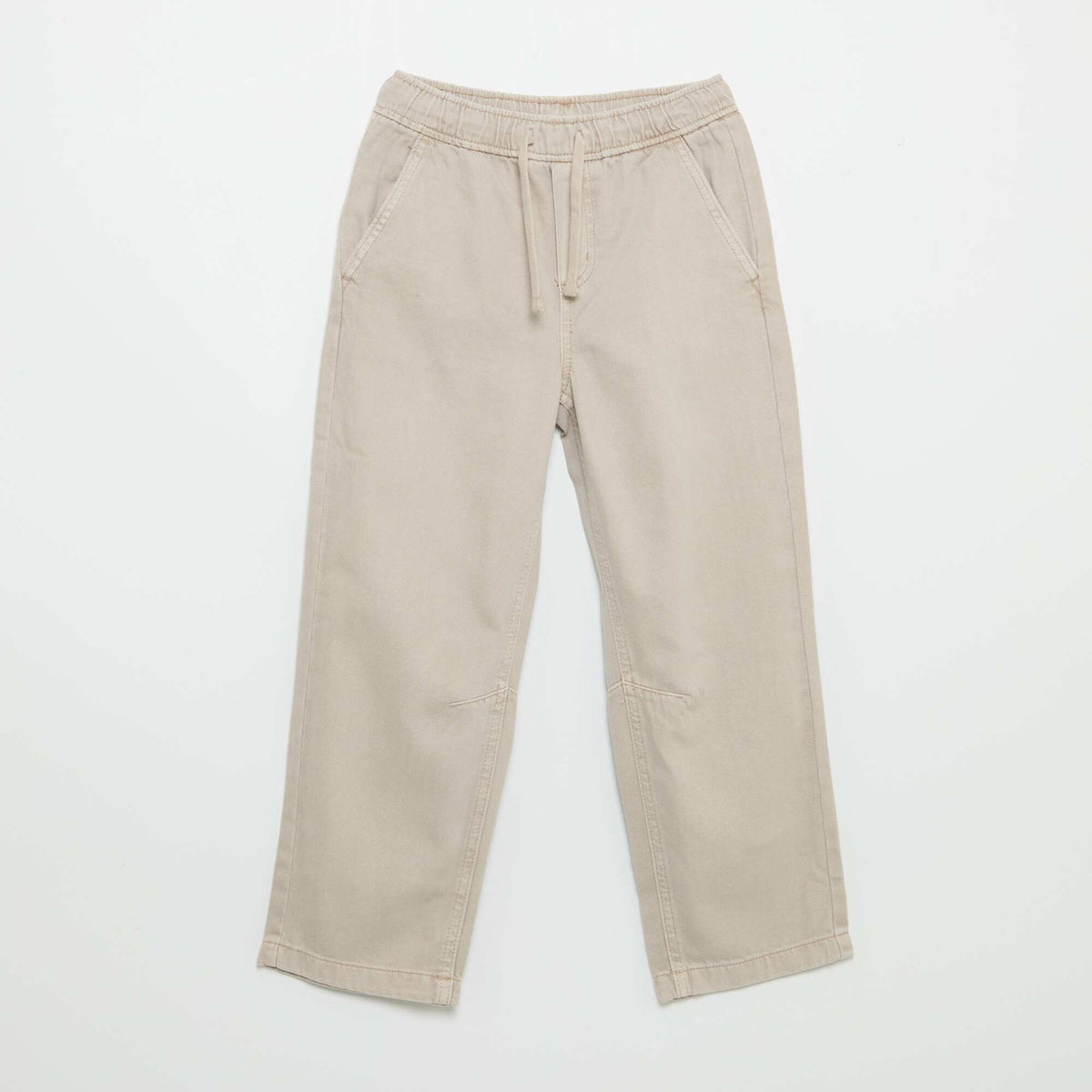 Pantalon relaxed fit taille élastiquée BEIGE
