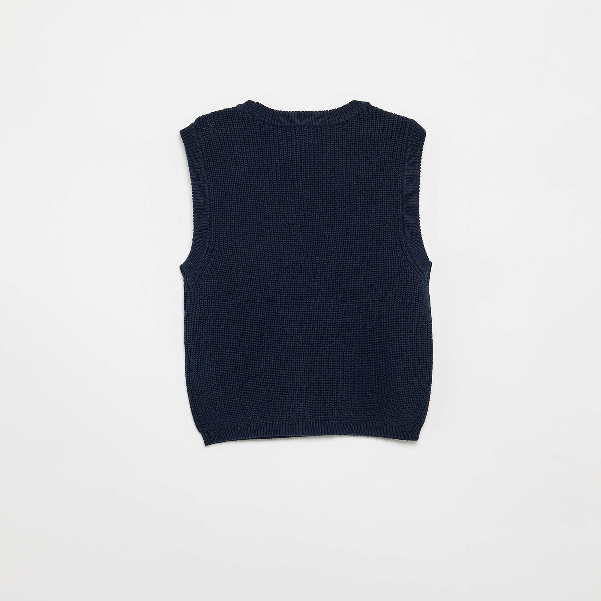 Pull sans manches en maille tricot BLEU
