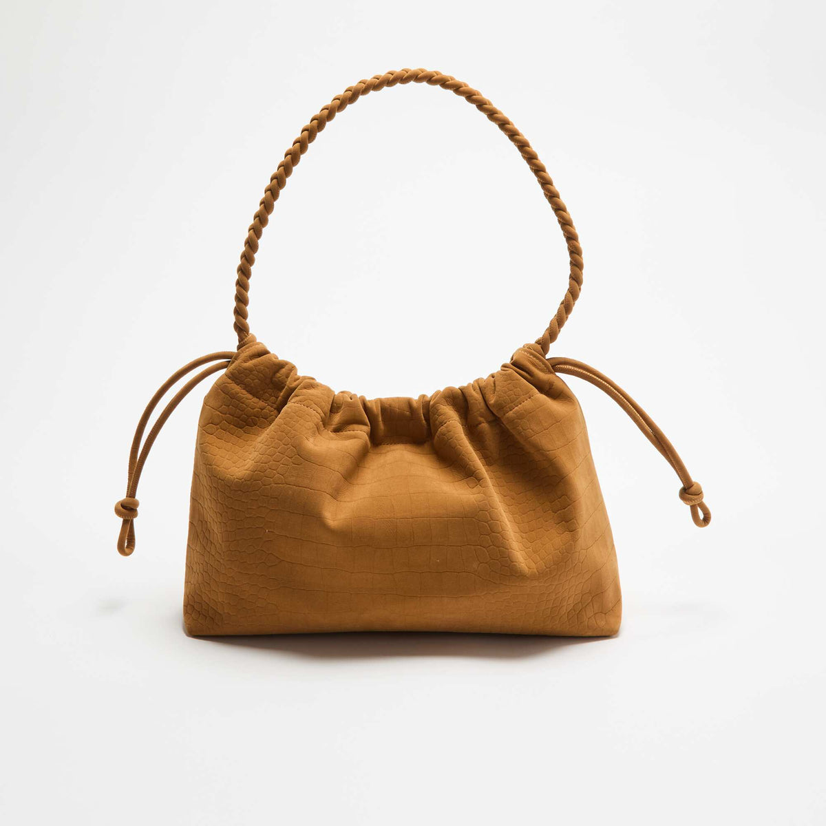 Sac forme bourse en suédine BEIGE