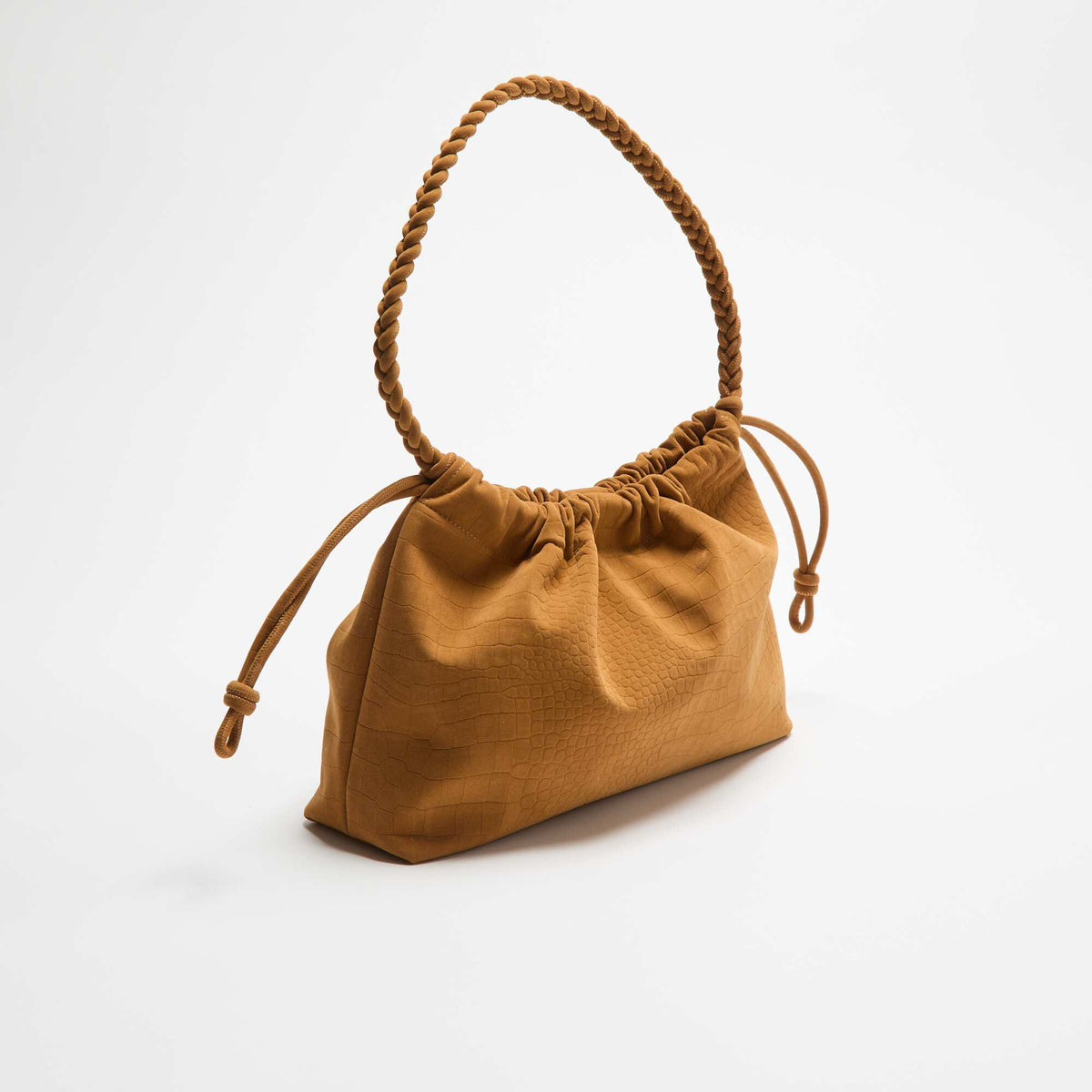 Sac forme bourse en suédine BEIGE