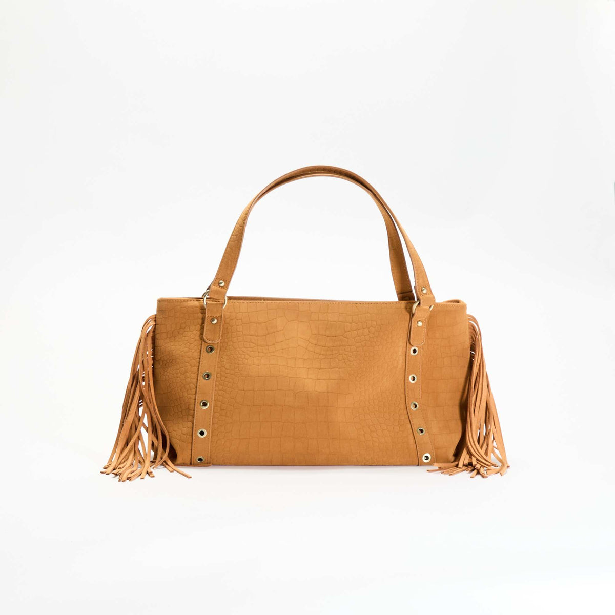 Sac de forme hobo avec franges BEIGE