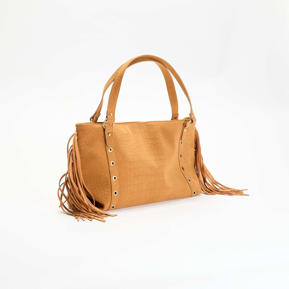 Sac de forme hobo avec franges BEIGE
