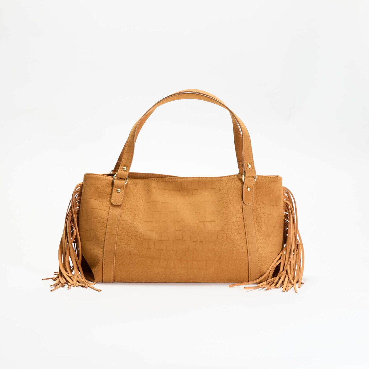 Sac de forme hobo avec franges BEIGE