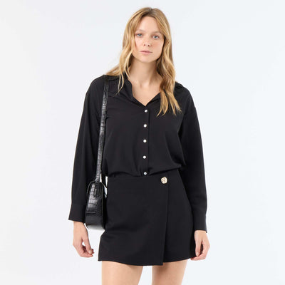Jupe short avec bijou fantaisie NOIR