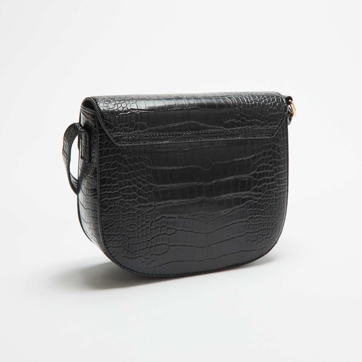 Sac à main en simili effet croco NOIR