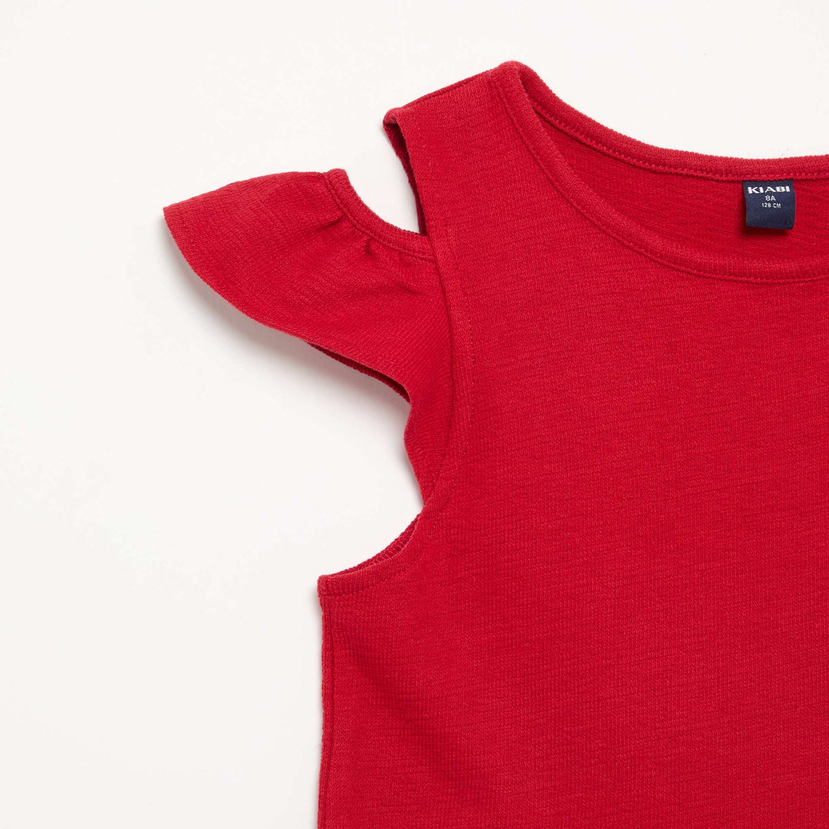 Robe coupe mi-cuisse avec ouvertures aux épaules ROUGE