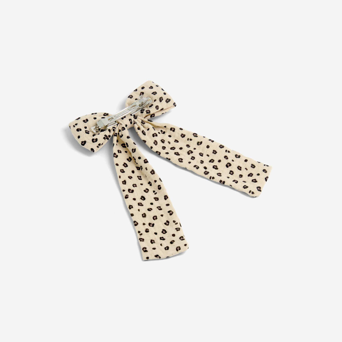 Pince avec gros nœud imprimé BEIGE